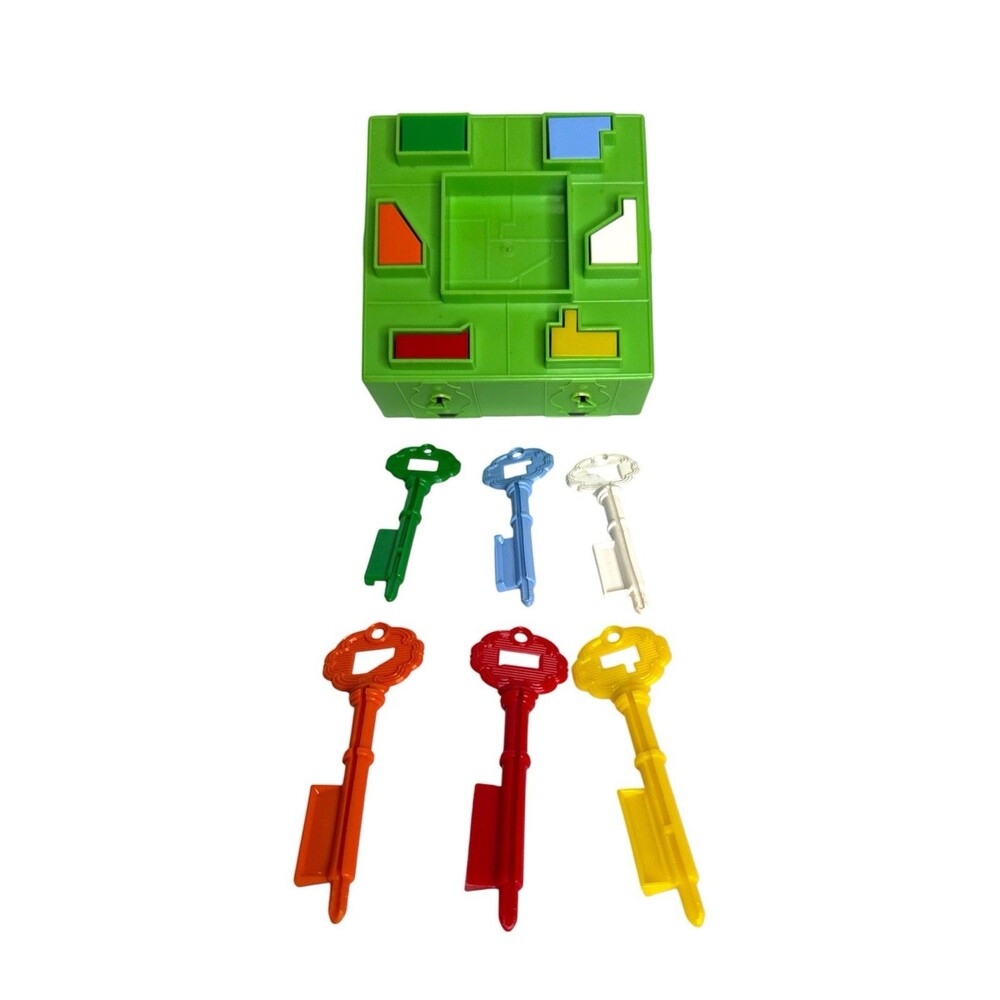 Vintage Child Guidance Questor Keys of Learning Lock/Shape Puzzle Toy Complete